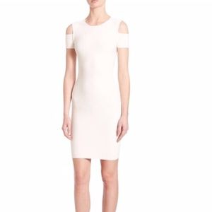 👗BCBG Monicka White Cold Shoulder Dress